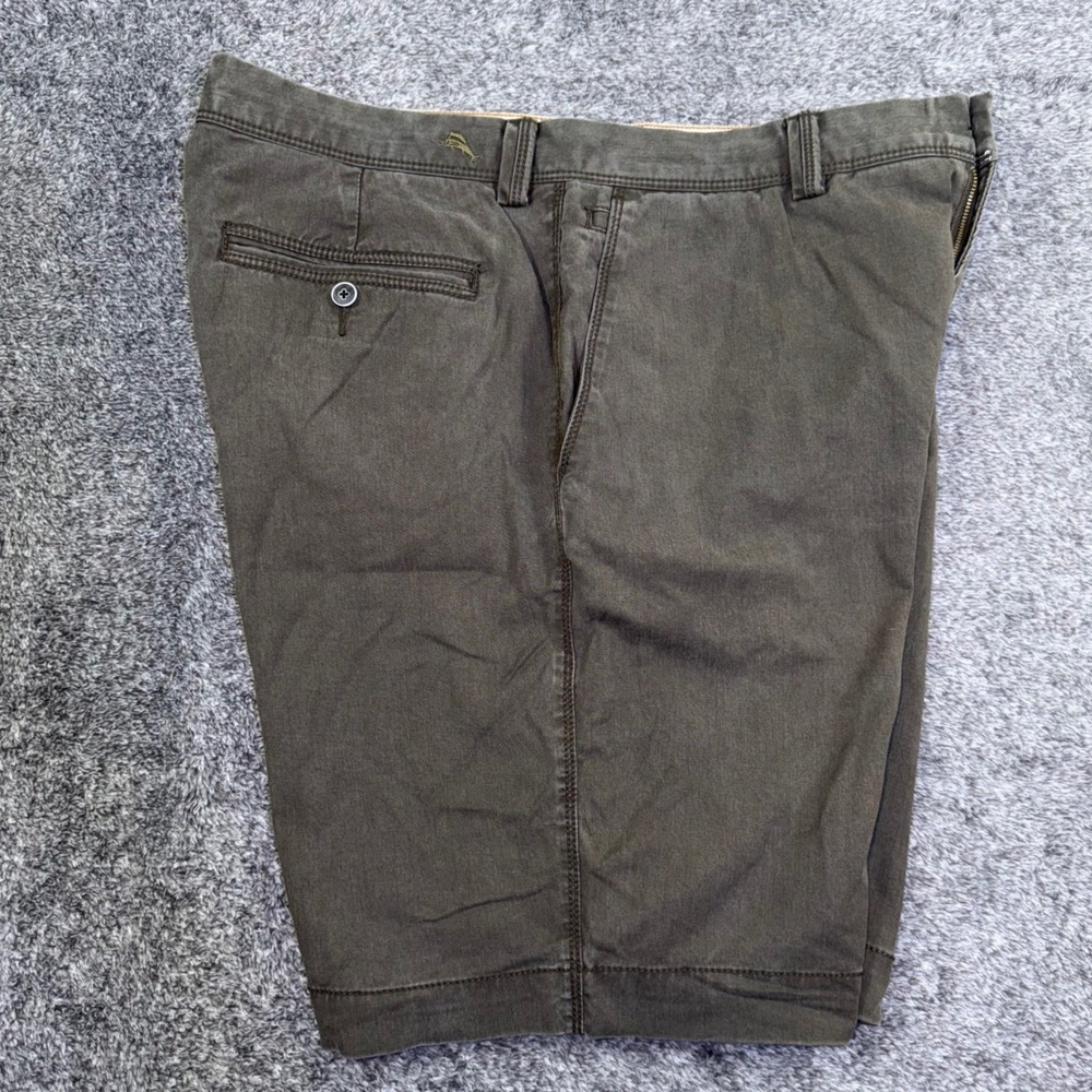 Tommy Bahama Boracay Shorts Mens 35 Olive Green Stretch 10" Inseam Flat Front - Picture 7 of 14